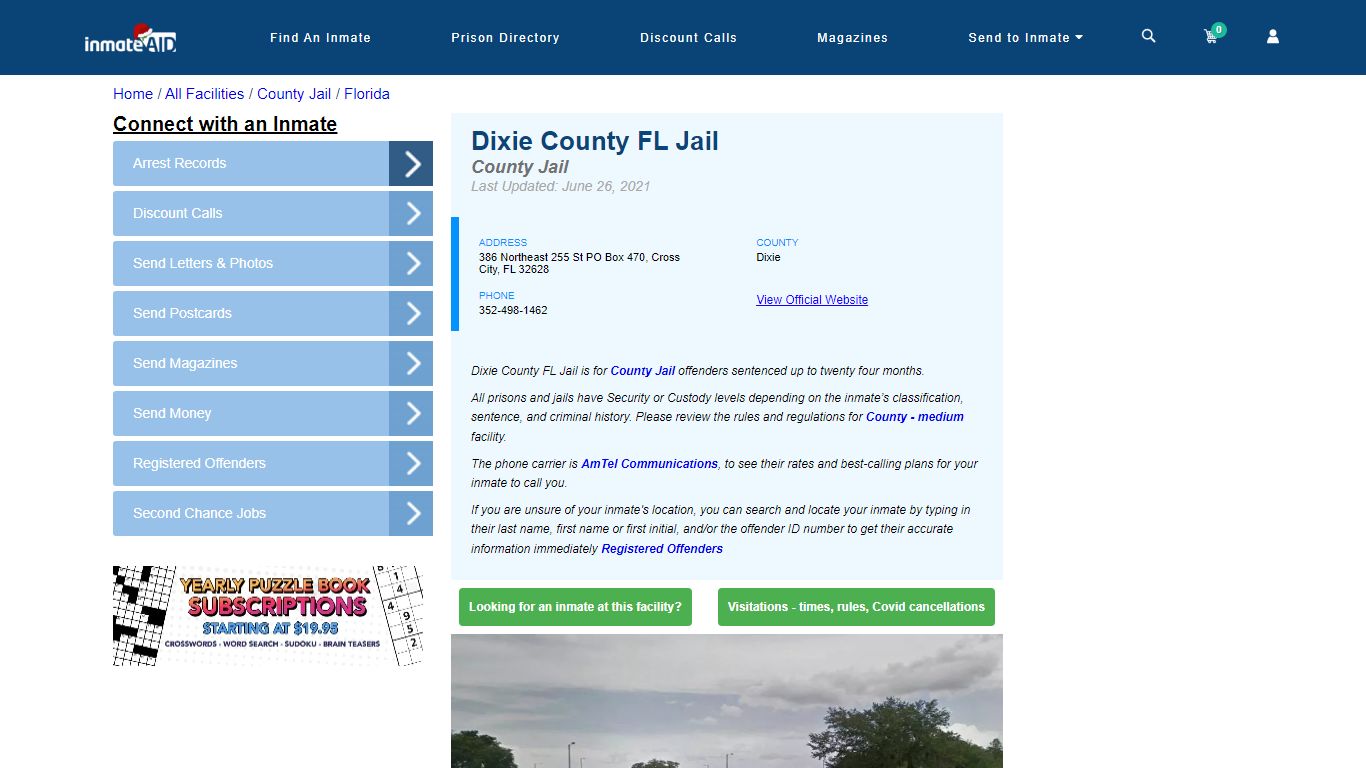 Dixie County FL Jail - Inmate Locator - Cross City, FL