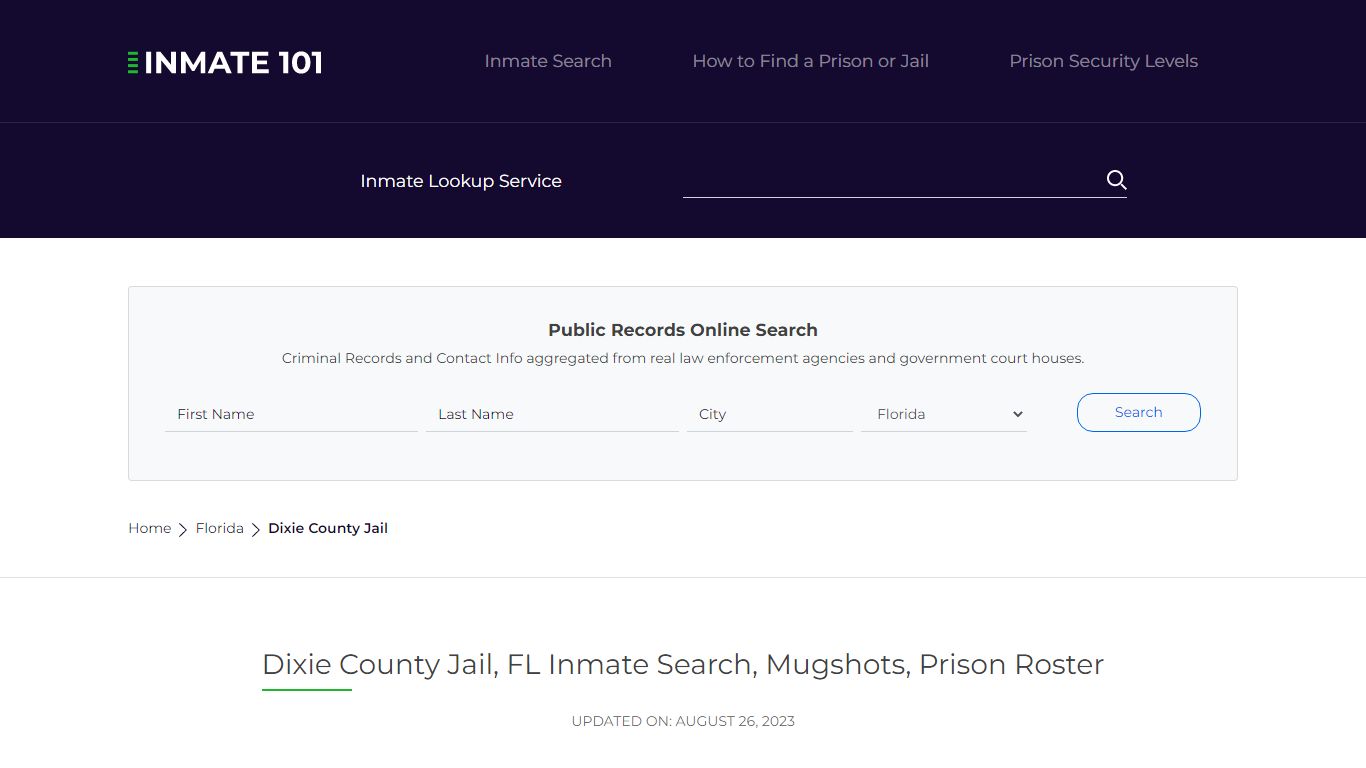Dixie County Jail, FL Inmate Search, Mugshots, Prison Roster